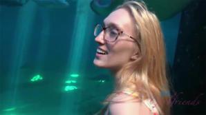 Victoria has a blast at the aquarium, and in the car after.